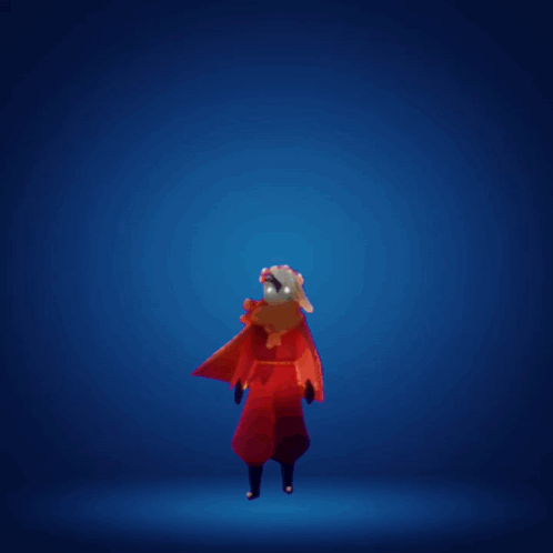 Person in Red Cape Standing Before Guatemala Flag
