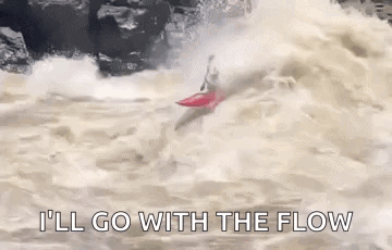 Person in Red Kayak Going With the Flow