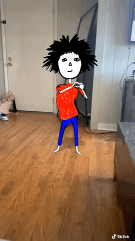 Person In Red Shirt And Blue Pants GIF