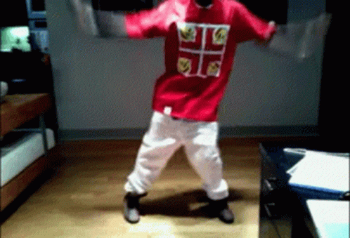 Person In Red Shirt Dancing GIF