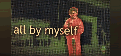 Person in Red Suit Saying All by Myself