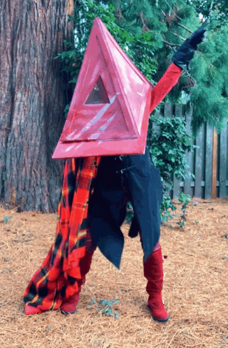 Person in Red Triangle Costume