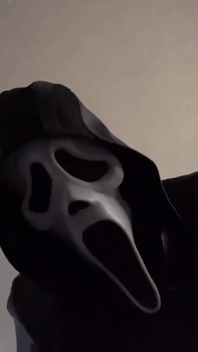 Person in Scream Mask and Black Hood