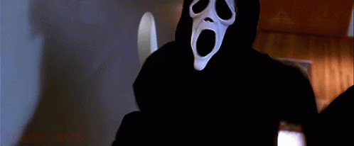 Person In Scream Mask And Black Hoodie GIF