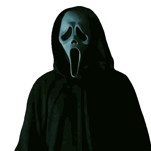 Person in Scream Mask and Hooded Cape