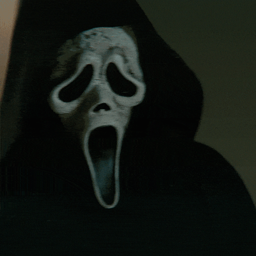 Person in Scream Mask at Window