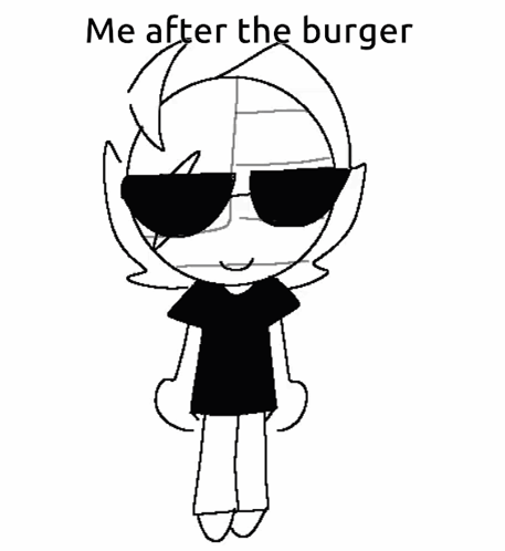 Person In Sunglasses Saying Me After Burger GIF