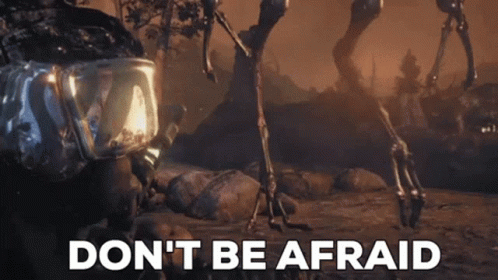 Person In VR Headset Don't Be Afraid Skeletons GIF