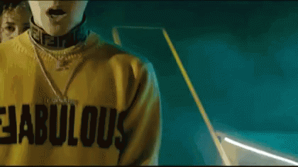 Person in Yellow 'Fabulous' Sweatshirt