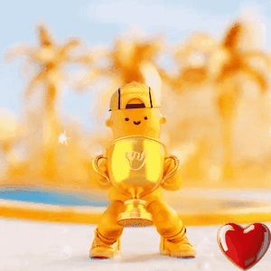 Person in Yellow Suit Holding Gold Trophy