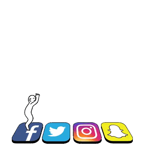 Person Jumping Surrounded by Social Media Icons
