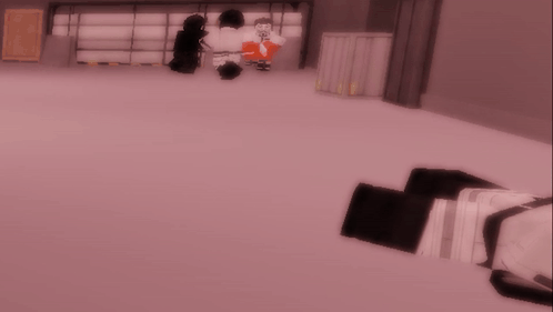 Person Laying by Red Emergency Exit Sign