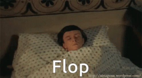 Person Laying In Bed Saying Flop GIF