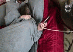 Person Laying on Bed With Cell Phone in Ear