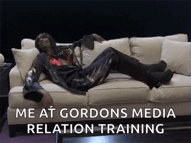 Person Laying on Couch During Media Training