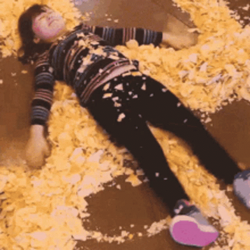Person Laying on Floor With Foam