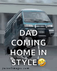 Person Lifting Blue Van Dad Coming Home In Style GIF