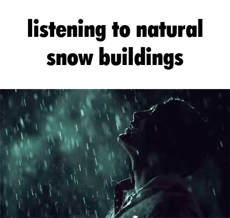Person Listening to Snow Buildings in Rain