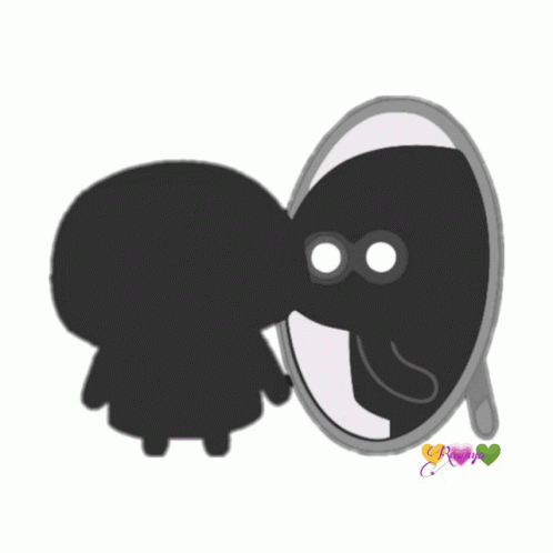 Person Looking in Mirror with Crown