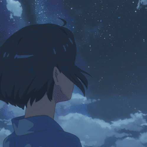 Person Looking Up At Shooting Star GIF