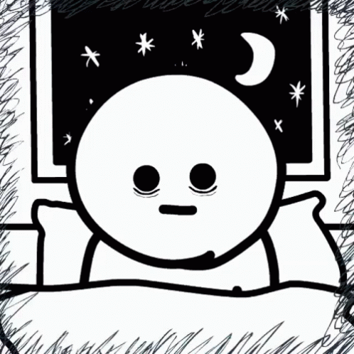 Person Lying In Bed With Moon And Stars GIF