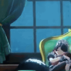 Person Lying On Chair In Front Of Window GIF