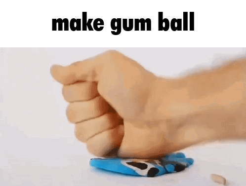 Person Making Gumball With Fist