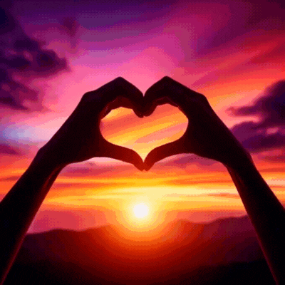 Person Making Heart Hands GIF