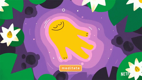 Person Meditating With Meditate Button