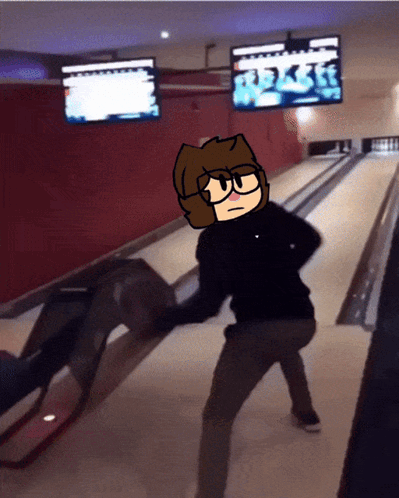 Person on Bowling Alley Hit by Bowling Ball