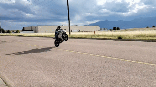 Person On Kawasaki Motorcycle Doing Trick GIF
