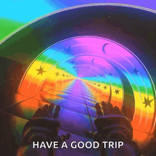 Person on Roller Coaster Saying Have a Good Trip