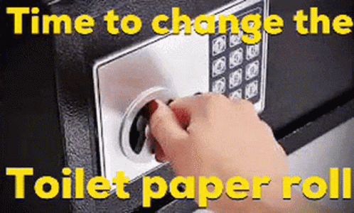 Person Opening Safe With Toilet Paper Message