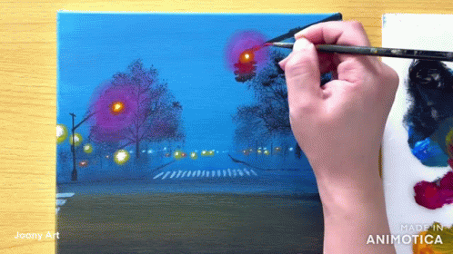 Person Painting Street Scene Made In Animatica GIF