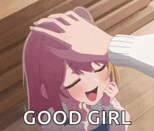 Person Petting Girl's Head Good Girl