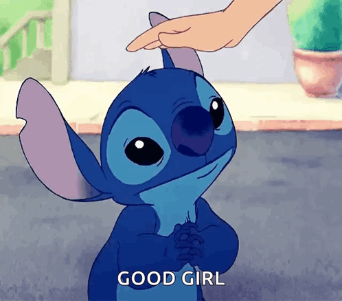 Person Petting Stitch Head Good Girl