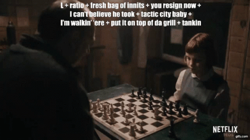 Person Playing Chess With Netflix Logo GIF