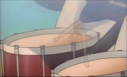 Person Playing Drums Blue Background