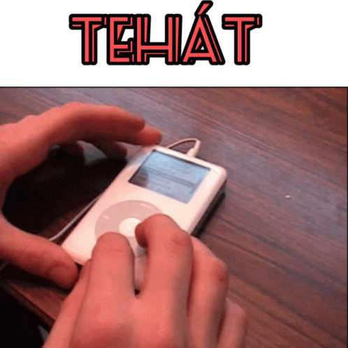 Person Playing IPod Saying Tehat GIF