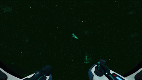 Person Playing Video Game with Glowing Shark