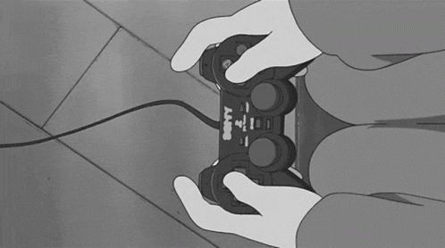 Person Playing Video Game with PlayStation Controller