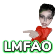 Person Pointing at Lmfao Sticker