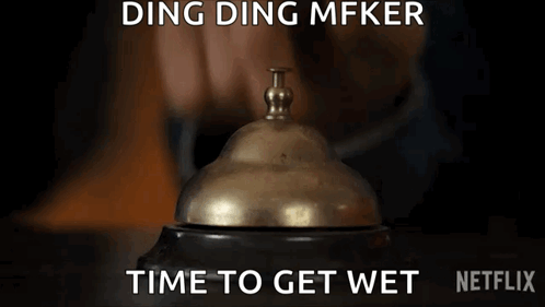Person Pressing Bell Saying Time to Get Wet