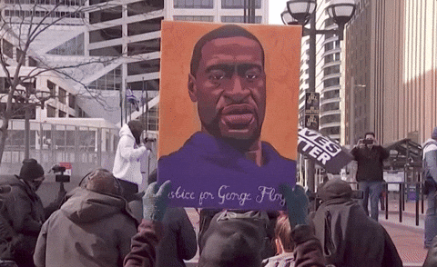 Person Raising George Floyd Picture GIF