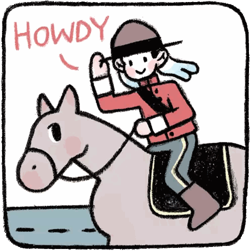 Person Riding Horse Saying Howdy