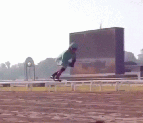 Person Riding Horse With Umbrella GIF
