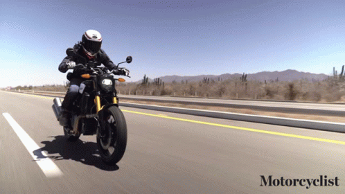 Person Riding Motorcycle On Highway Saying Motorcyclist GIF