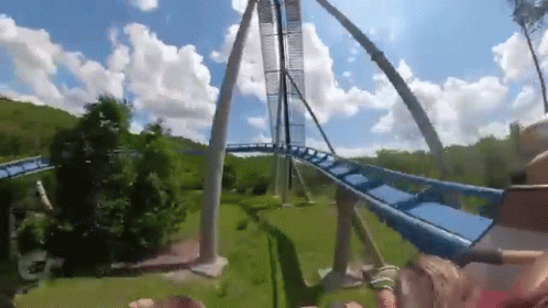 Person Riding Roller Coaster in Park
