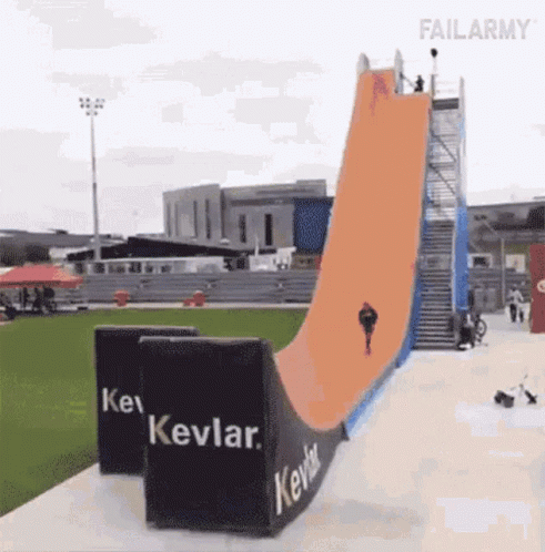 Person Riding Skateboard Down Failarmy Ramp