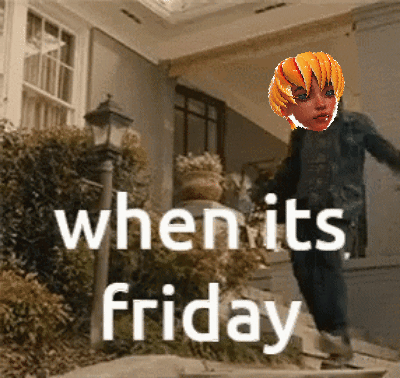 Person Riding Skateboard Saying Its Friday